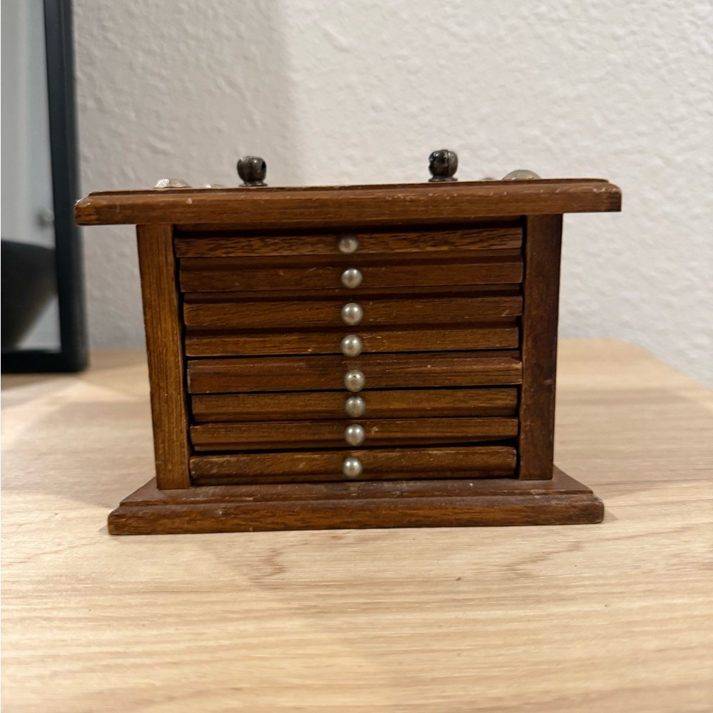 VintageTundra Wood Cork Coaster with Wooden Storage Box